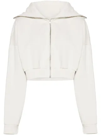 ENTIRE STUDIOS Cropped Zipped Hoodie | Neutrals | FARFETCH
