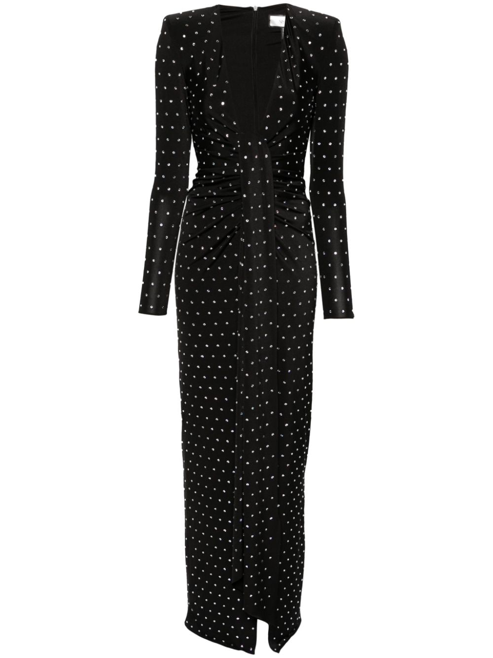 Nissa Crystal-embellished Maxi Dress In Black