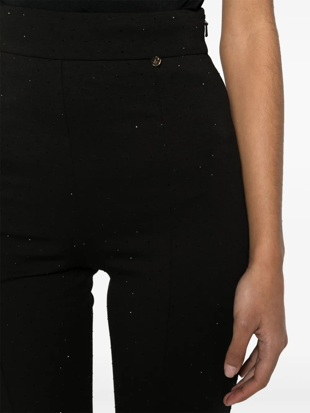 Rhinestone-Embellished Slim-Fit Trousers