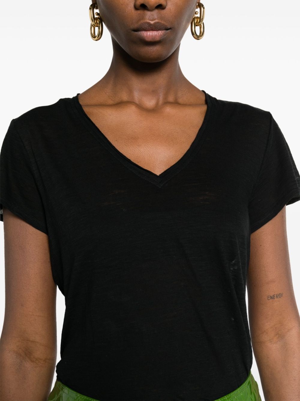 Shop Tom Ford Semi-sheer Mélange T-shirt In Schwarz
