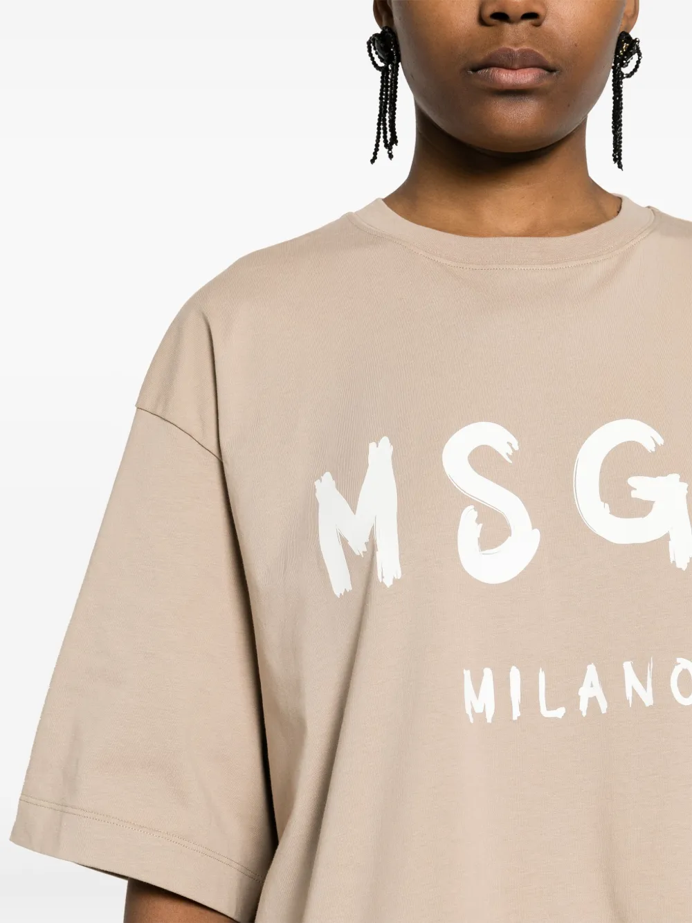 MSGM T-shirtjurk met logoprint Beige