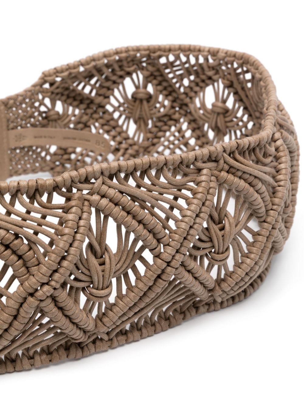 Shop Eleventy Braided Leather Belt In Neutrals