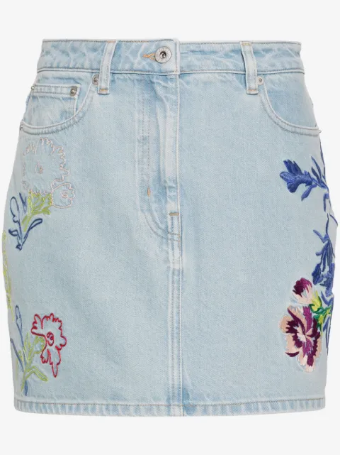 Kenzo falda corta de mezclilla con bordado floral