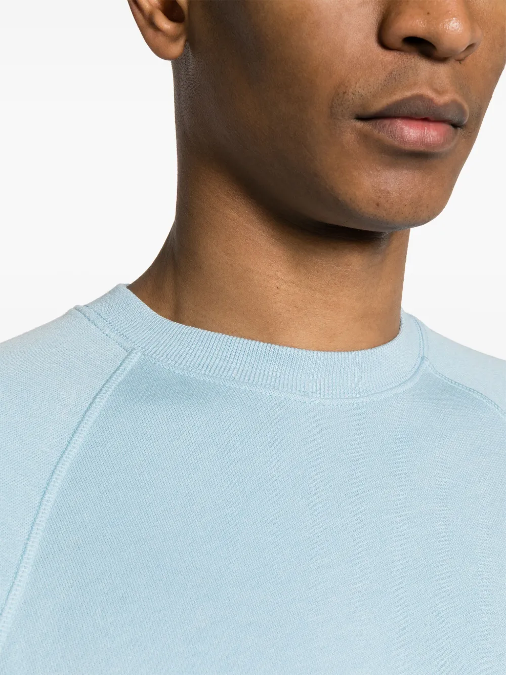 Shop Tom Ford Mélange Cotton-blend Sweatshirt In Blue