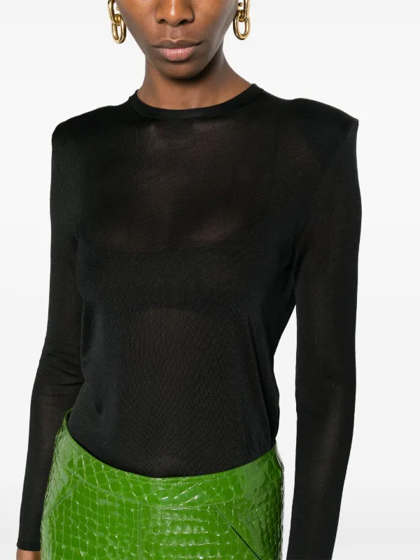TOM FORD semi-sheer jersey-knit T-shirt | Black | FARFETCH CA