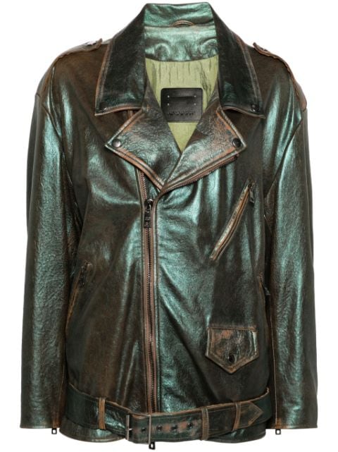 Giorgio Brato veste en cuir à effet métallisé