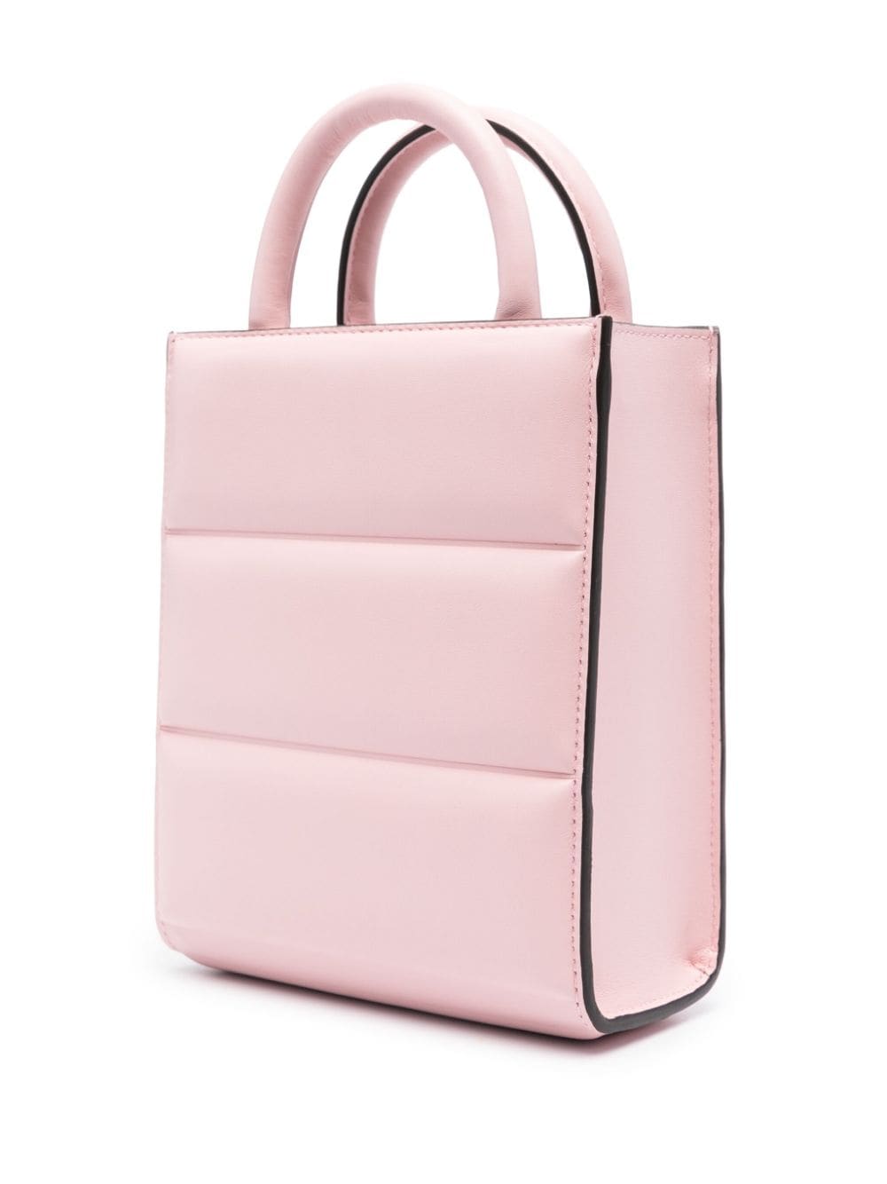 Shop Moncler Doudoune Leather Mini Bag In Pink