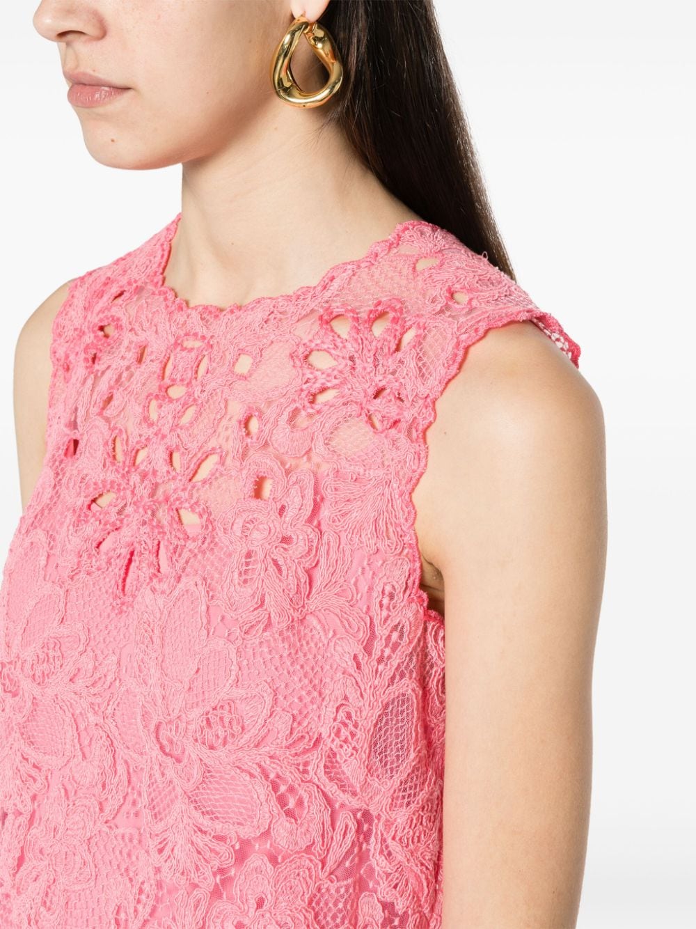 Shop Ermanno Scervino Lace Mini Dress In Pink