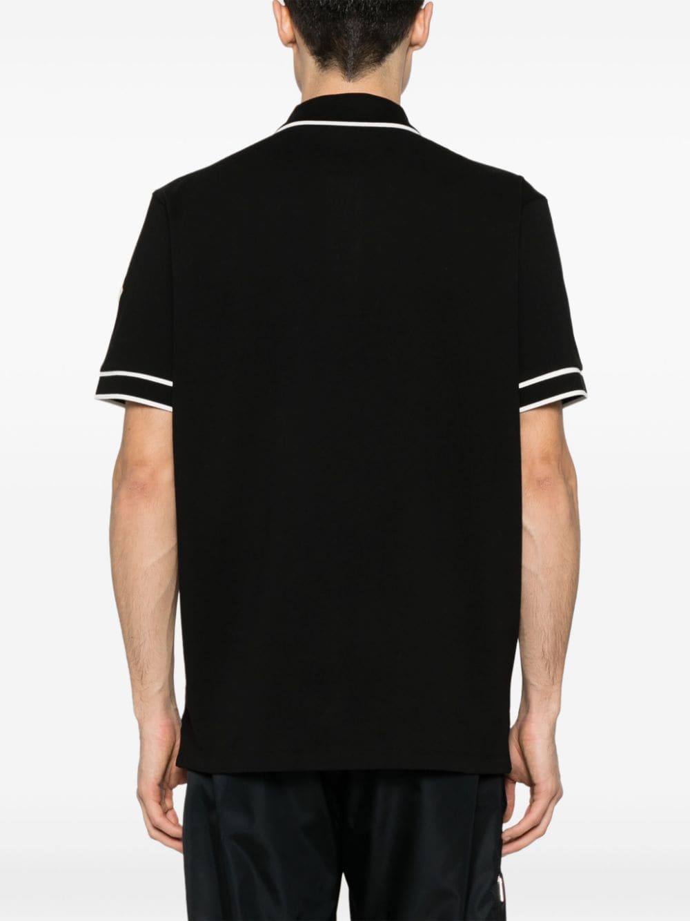 Shop Moncler Logo-patch Polo Shirt In Black