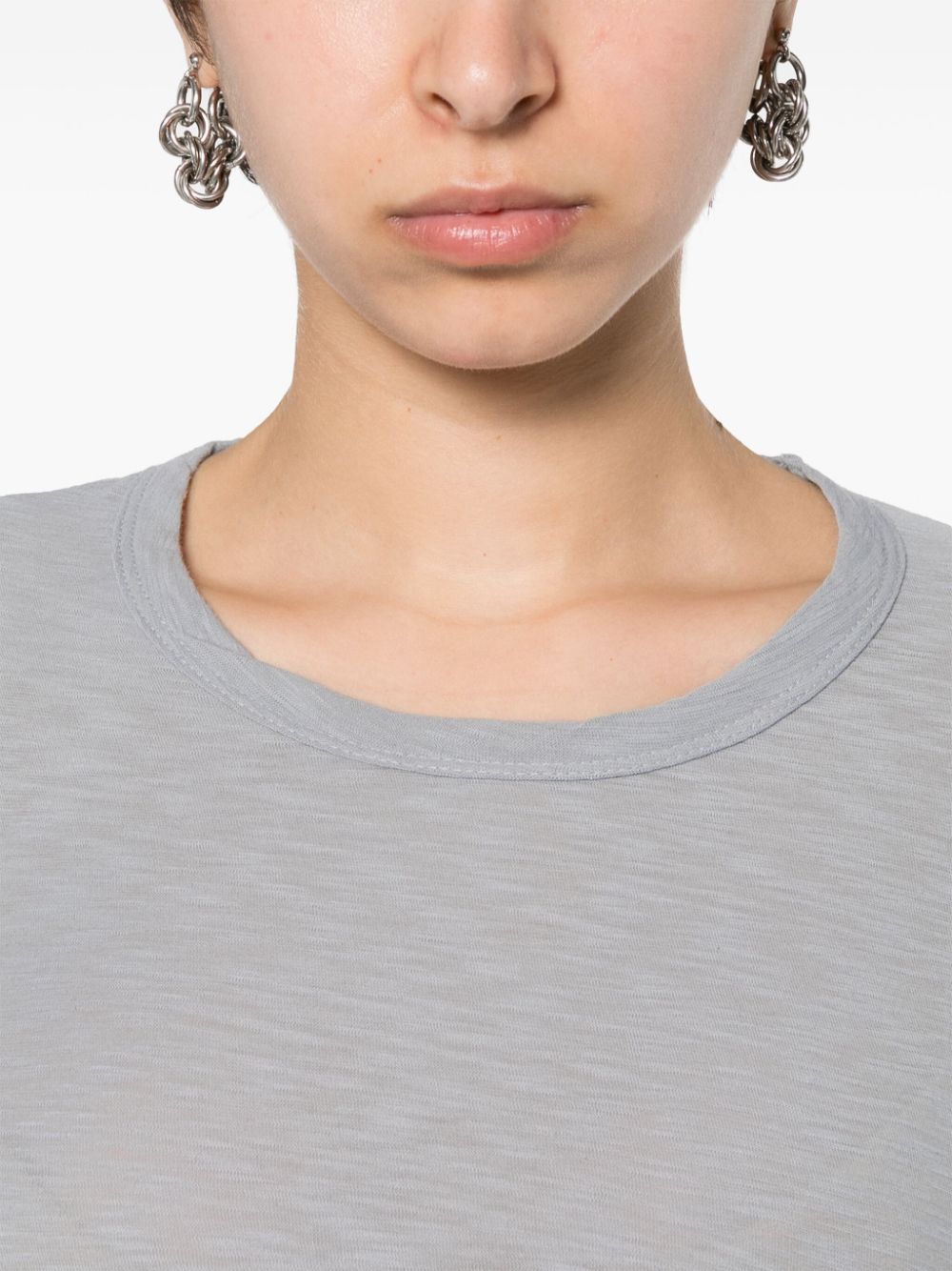 Shop James Perse Long-sleeved Slub T-shirt In Grey
