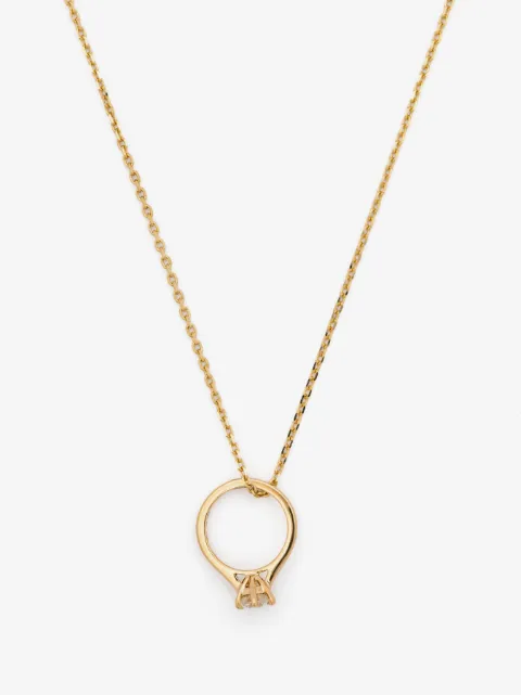 Yvonne Léon 18kt yellow gold Pendentif Fiançailles diamond necklace