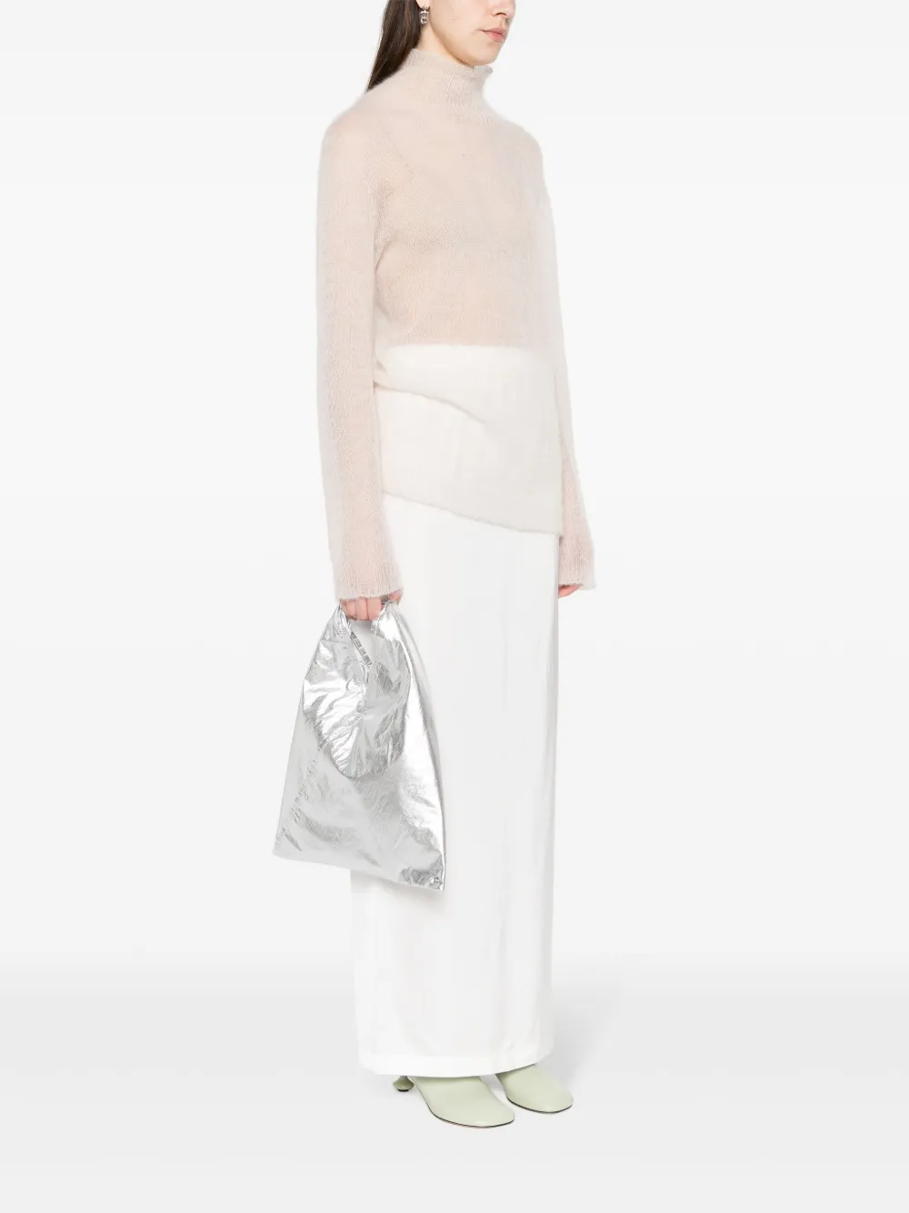 MM6 Maison Margiela Japanese metallic tote bag - Zilver