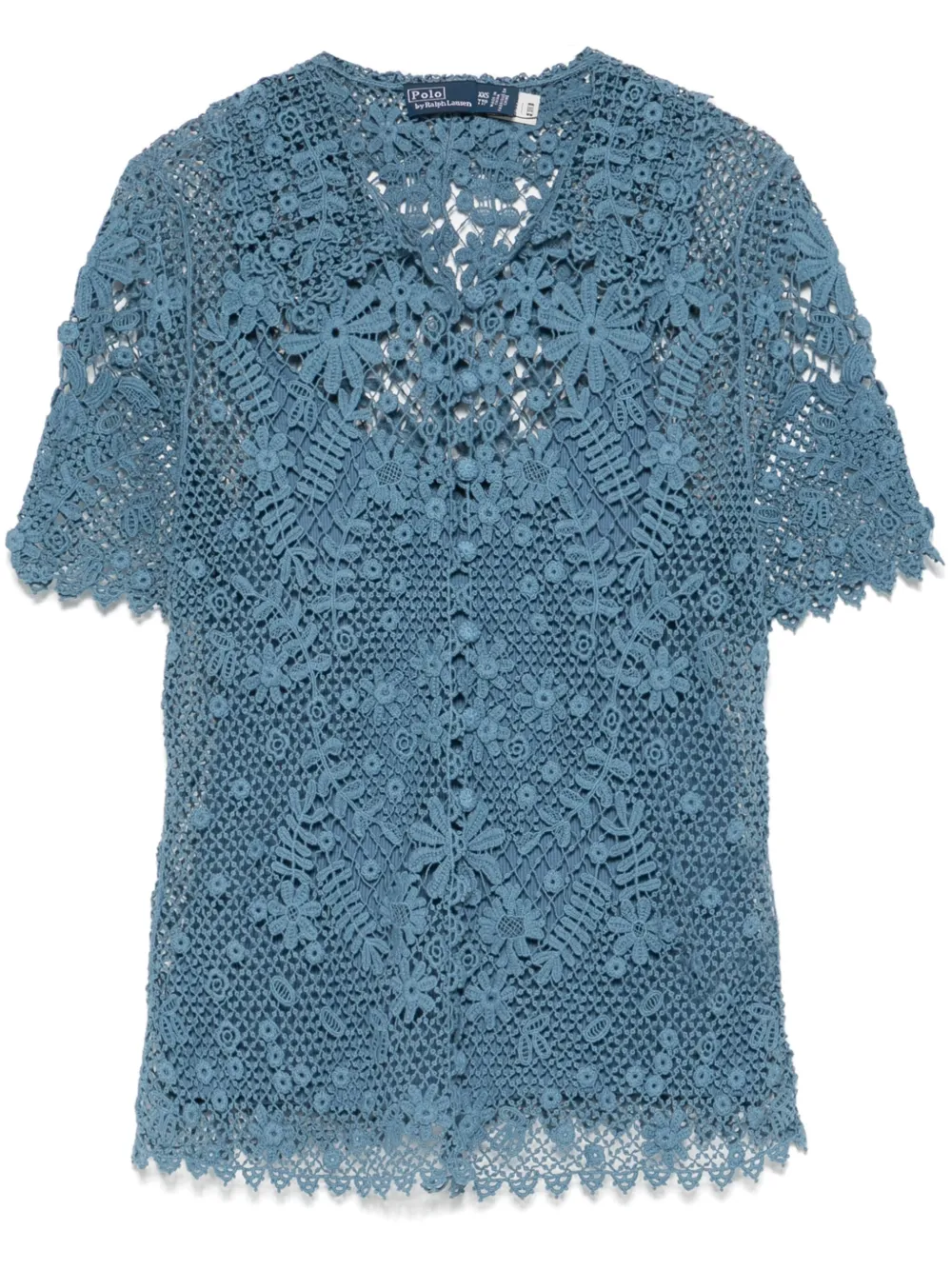 Polo Ralph Lauren floral lace Cotton Blouse Blue FARFETCH