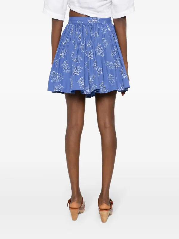 Polo Ralph Lauren floral-print Pleated Mini Skirt | Blue