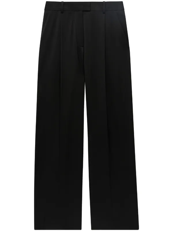 Another Tomorrow RELAXED WIDE LEG PANT in Black