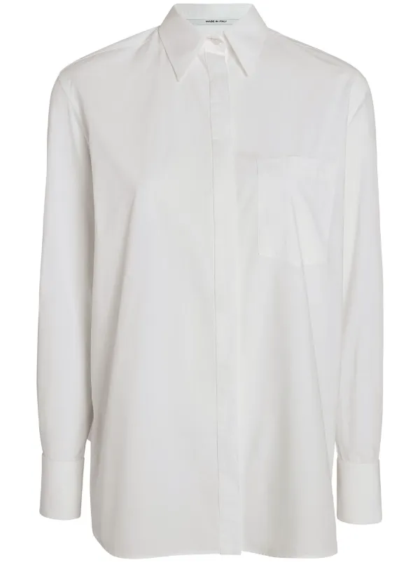 Another Tomorrow Organic-cotton Long-sleeve Shirt in White