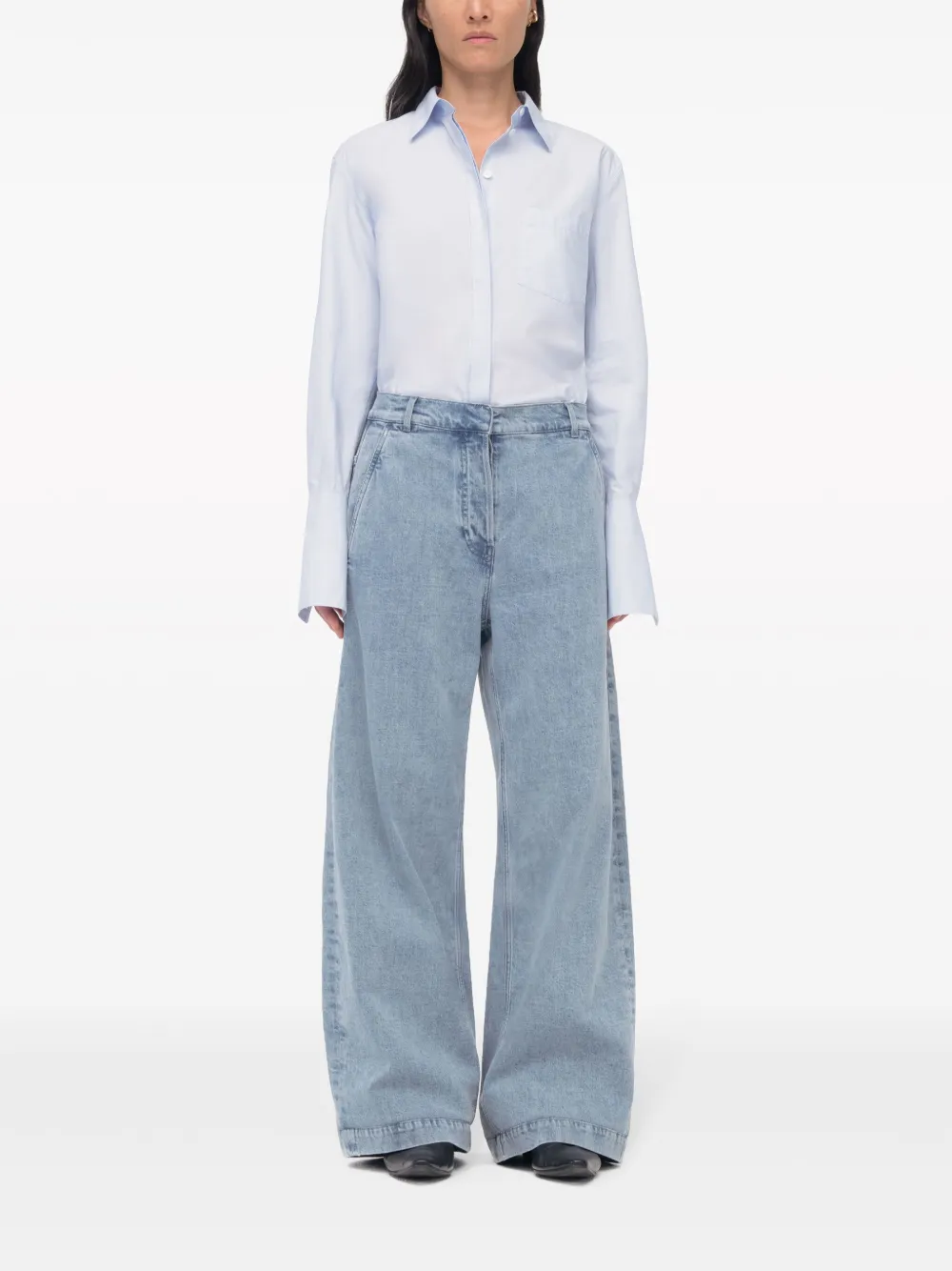  Another Tomorrow Wide-leg Jeans - Blue 