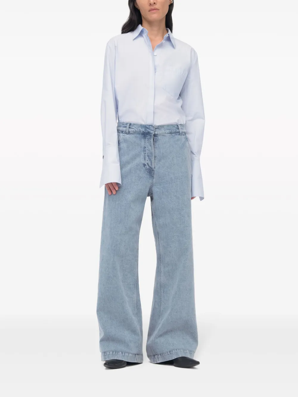  Another Tomorrow Wide-leg Jeans - Blue 