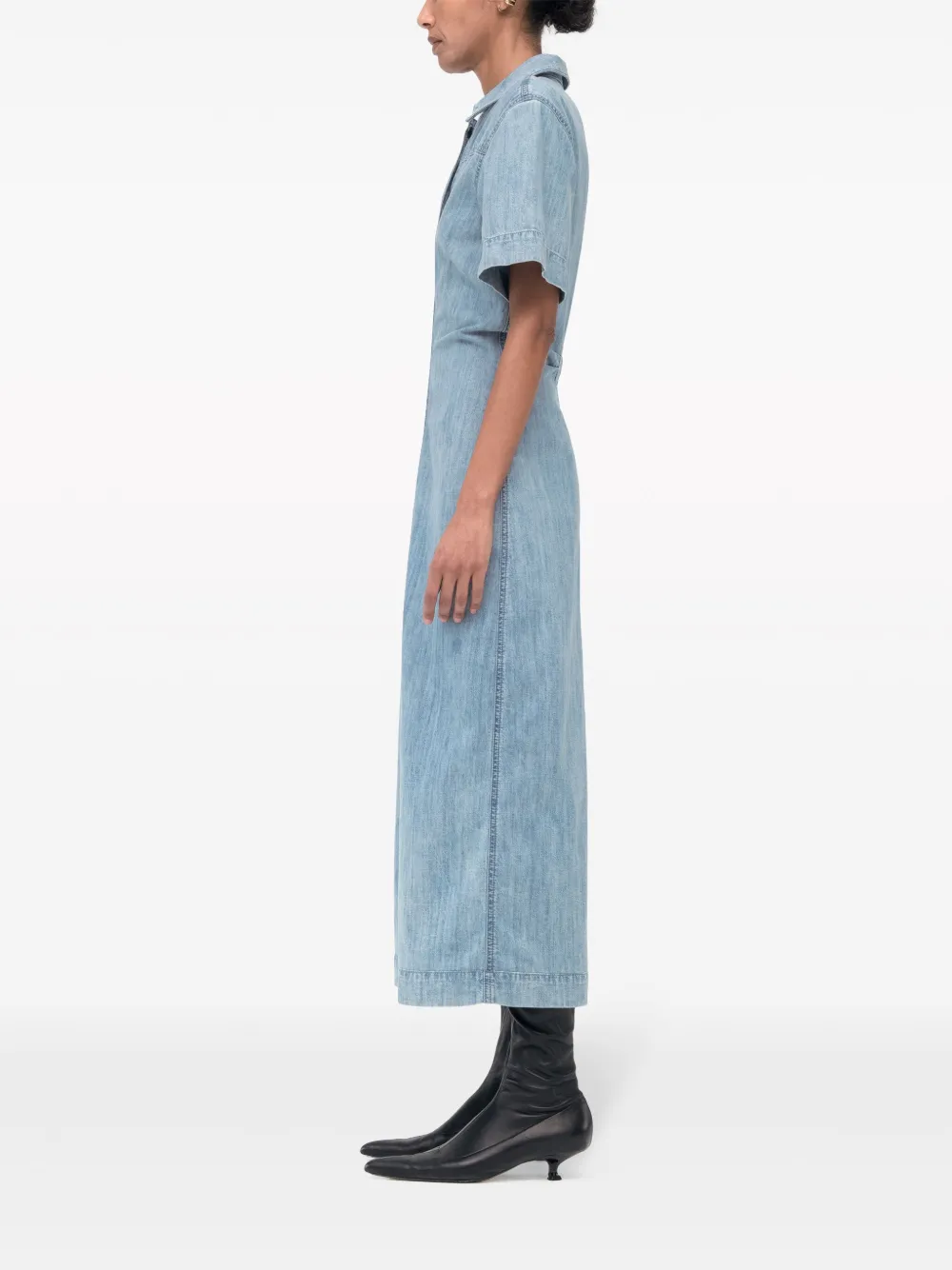Another Tomorrow Chambray blousejurk Blauw
