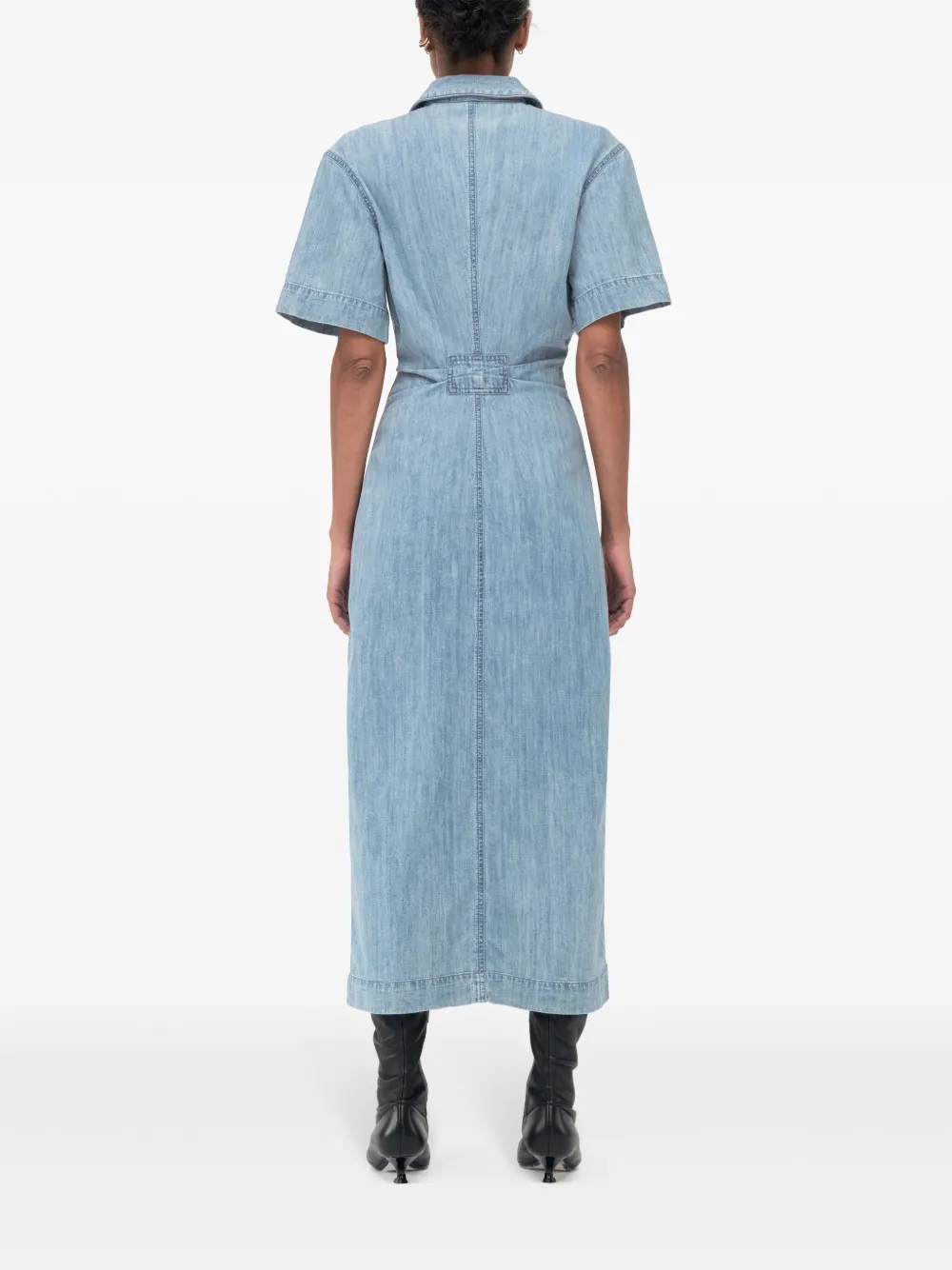 Another Tomorrow Chambray blousejurk Blauw