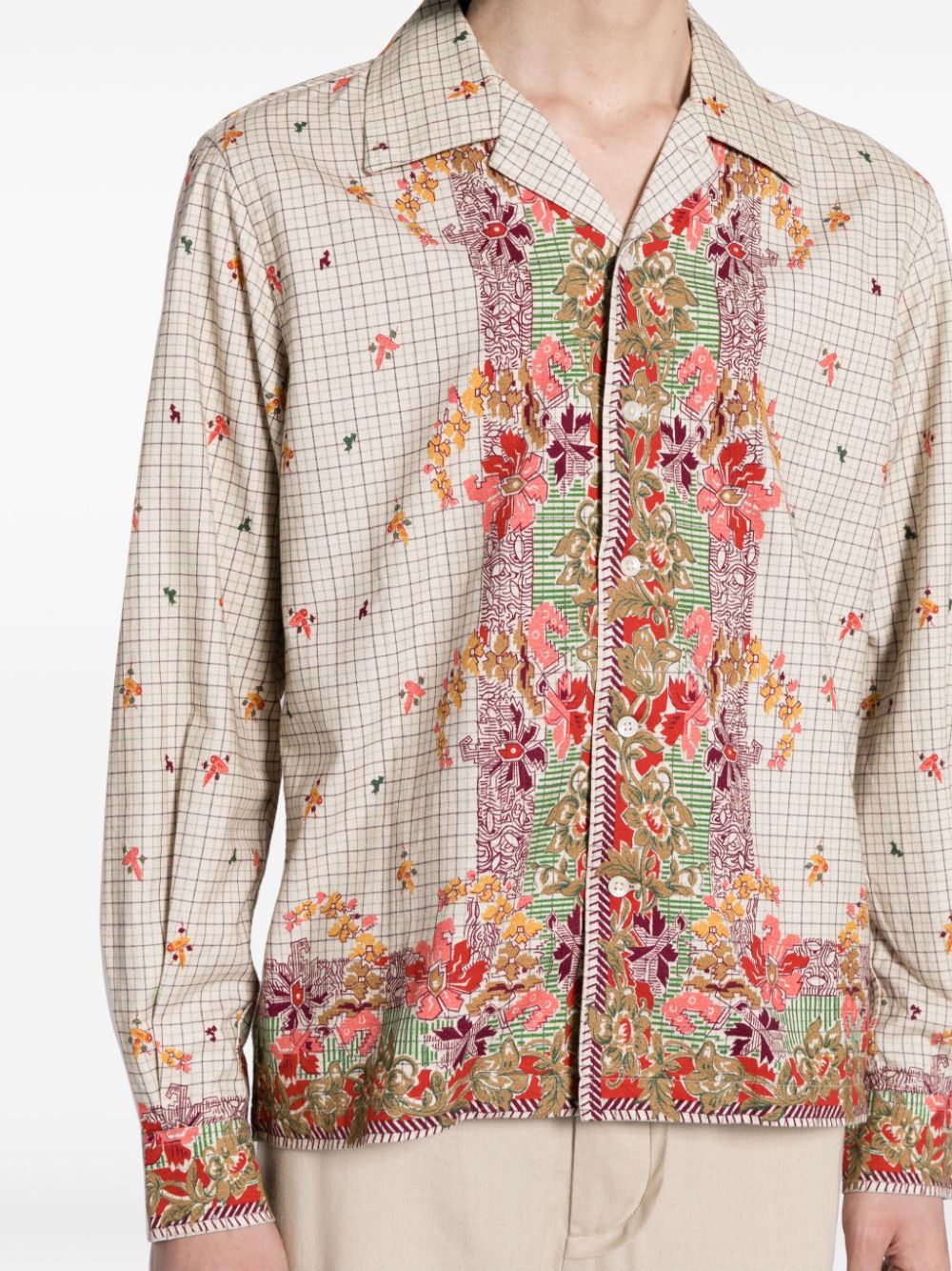 Shop Bode Floral-print Cotton Shirt In Multicolour