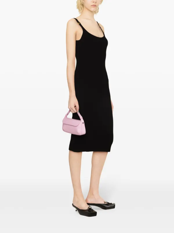Miu Miu logo-plaque Ribbed Midi Dress | Black | FARFETCH