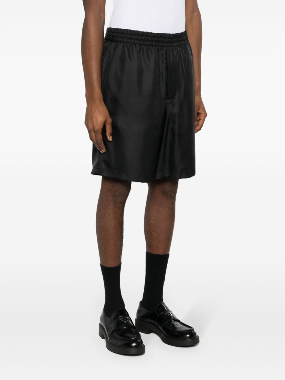 Prada Shorts met logoprint Zwart