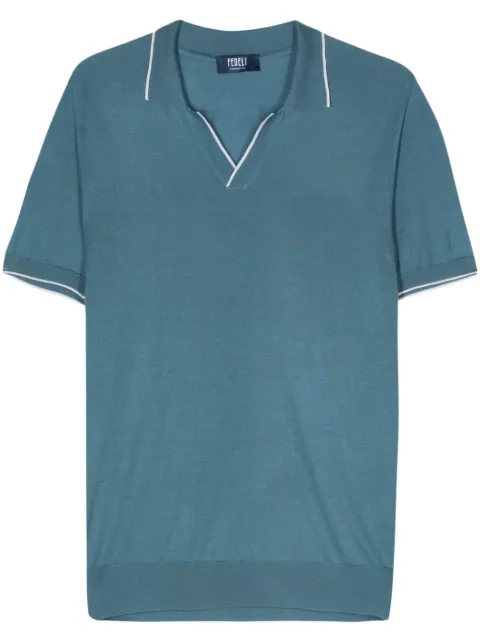 Fedeli Wave fine-knit polo shirt