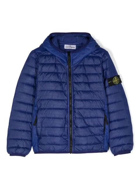 Stone Island Junior Compass-motif hooded jacket