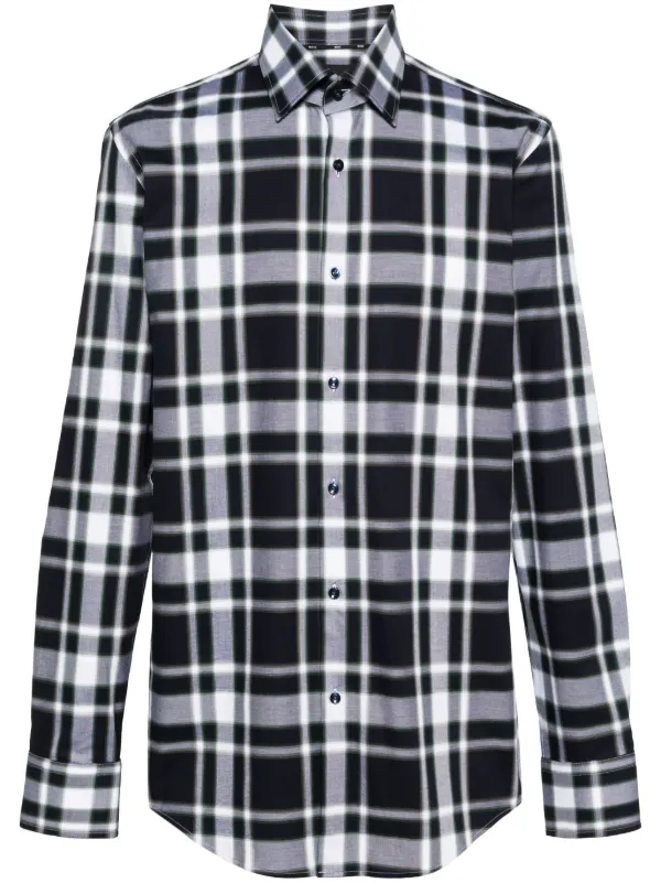 BOSS Plaid check-pattern Shirt | Blue | FARFETCH