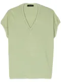 Fabiana Filippi sequined-trim short-sleeve jumper - Green