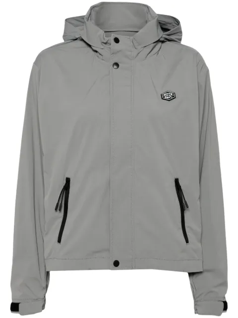 CHOCOOLATE logo-appliqué hooded windbreaker