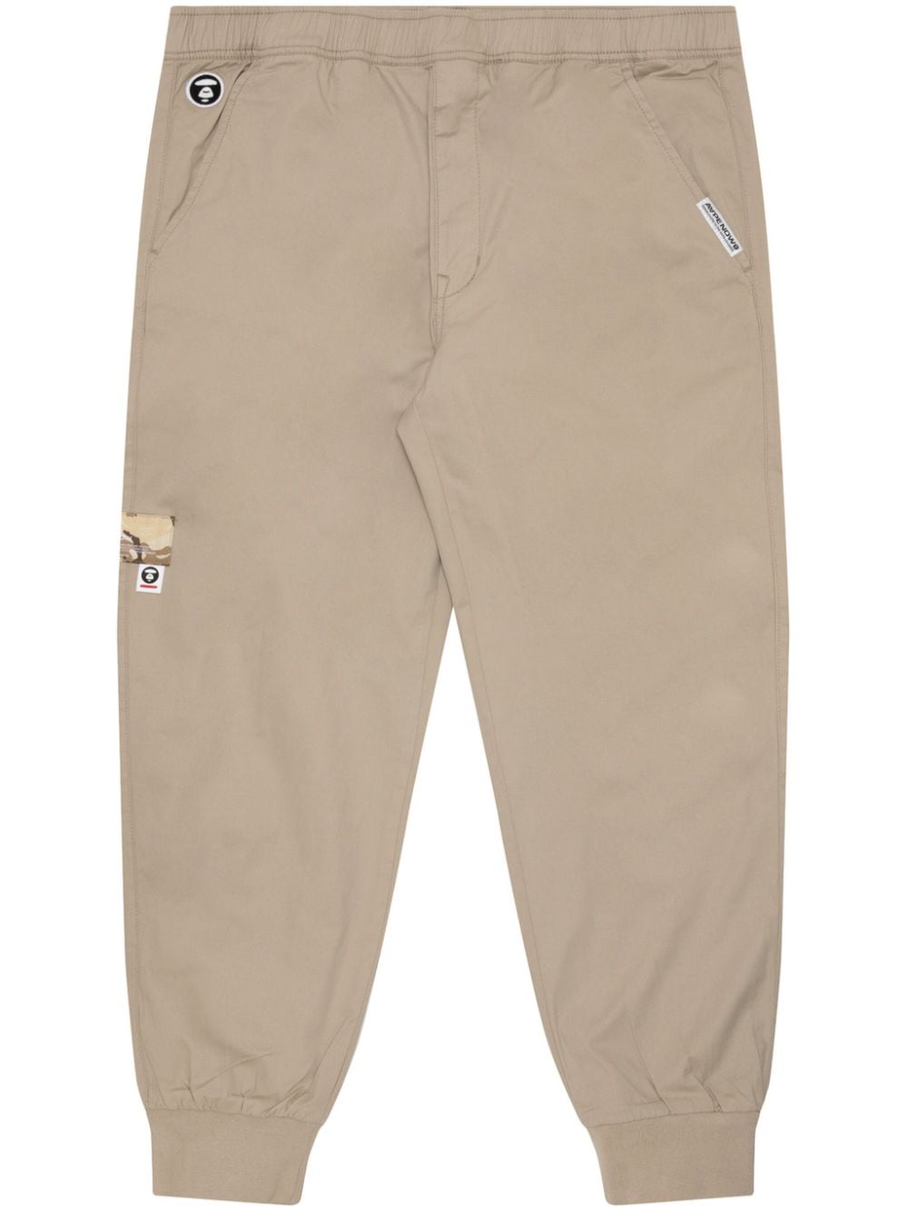 Aape By A Bathing Ape Logo-appliqué Cotton Track Pants In Nude