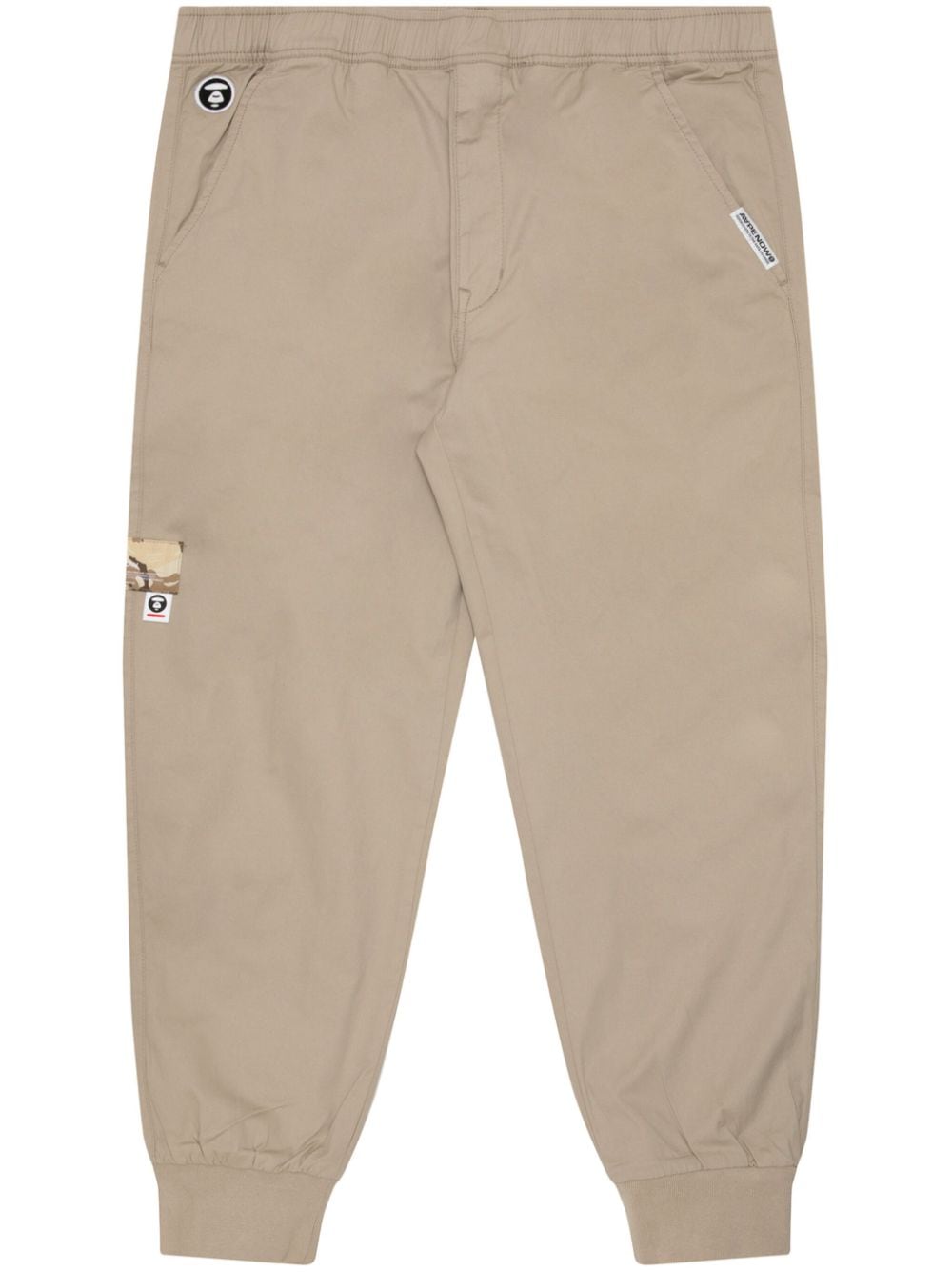 AAPE BY *A BATHING APE® logo-appliqué cotton track pants - Neutrals