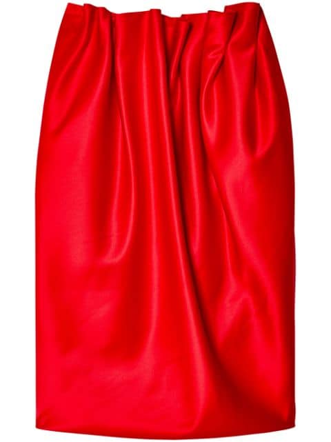 Simone Rocha pleated satin pencil skirt