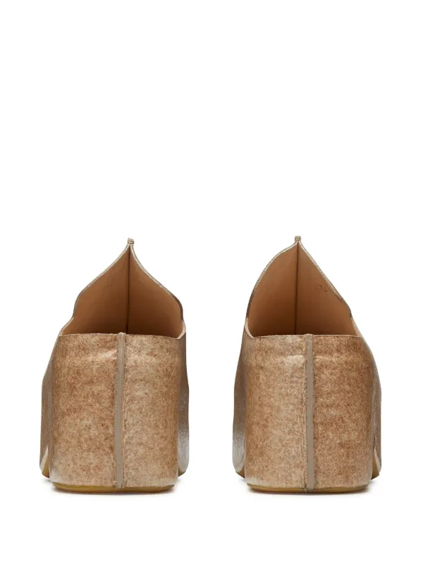 JW ANDERSON タンアッフカフオハサイスコト CO0318PG1636 BROWN JW Anderson Leather Platform Clogs | Brown | FARFETCH