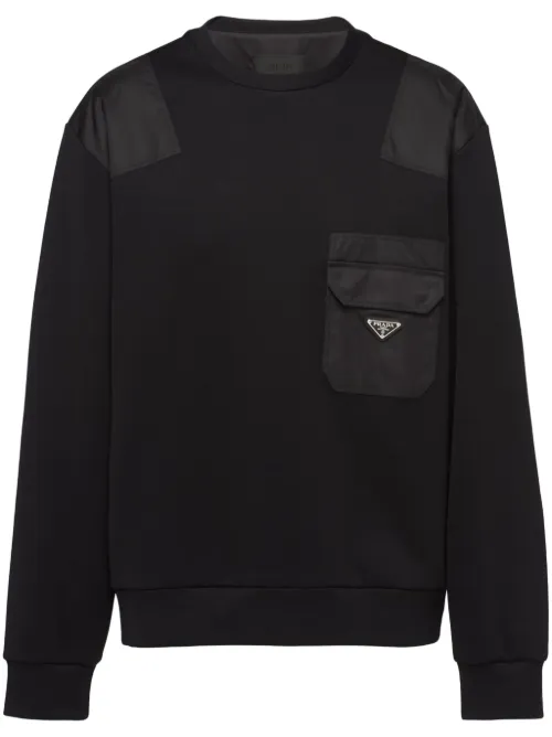 Prada sweat à plaque logo - Noir - Prada - Modalova
