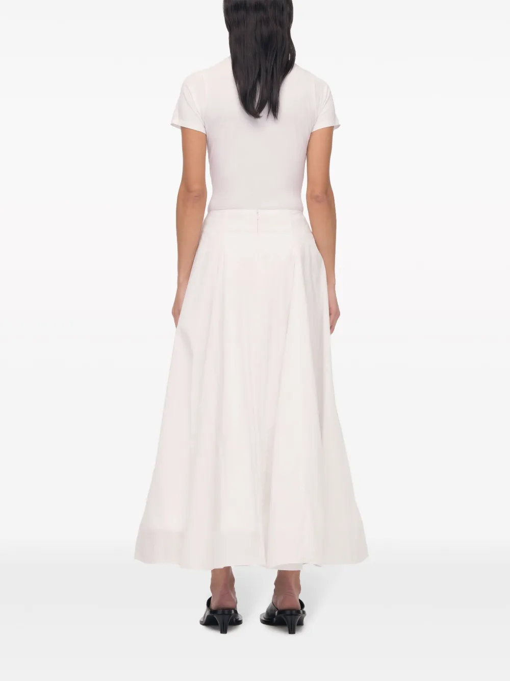 Another Tomorrow A-line Recycled-nylon Skirt in Neutrals, view 5