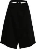 Patou wraparound gabardine midi skirt - Black