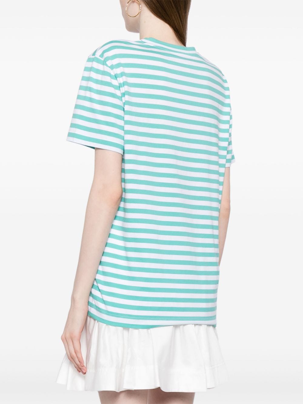Shop Patou Striped Logo-print T-shirt In Blue