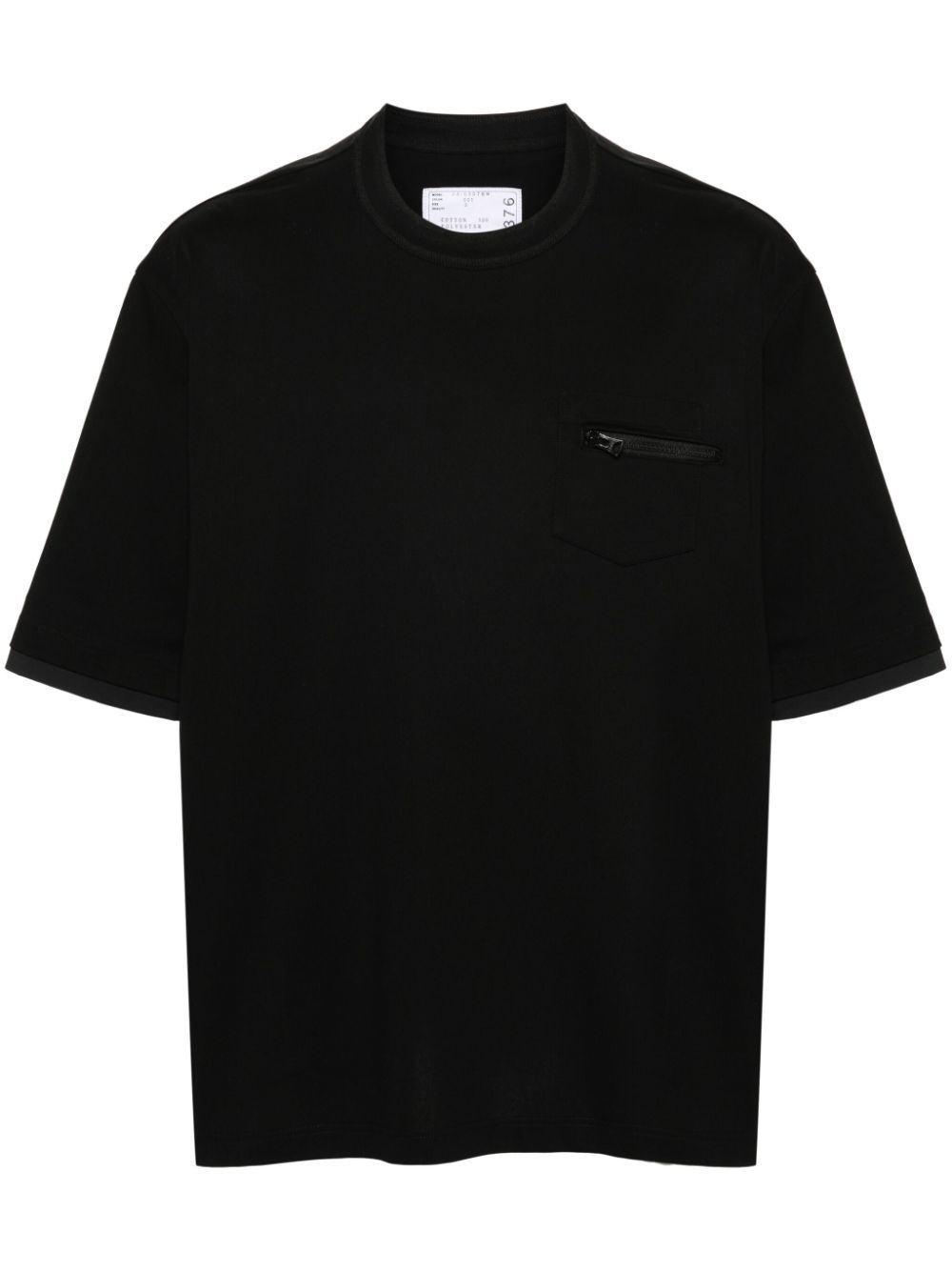 Shop Sacai Panelled-design T-shirt In Black