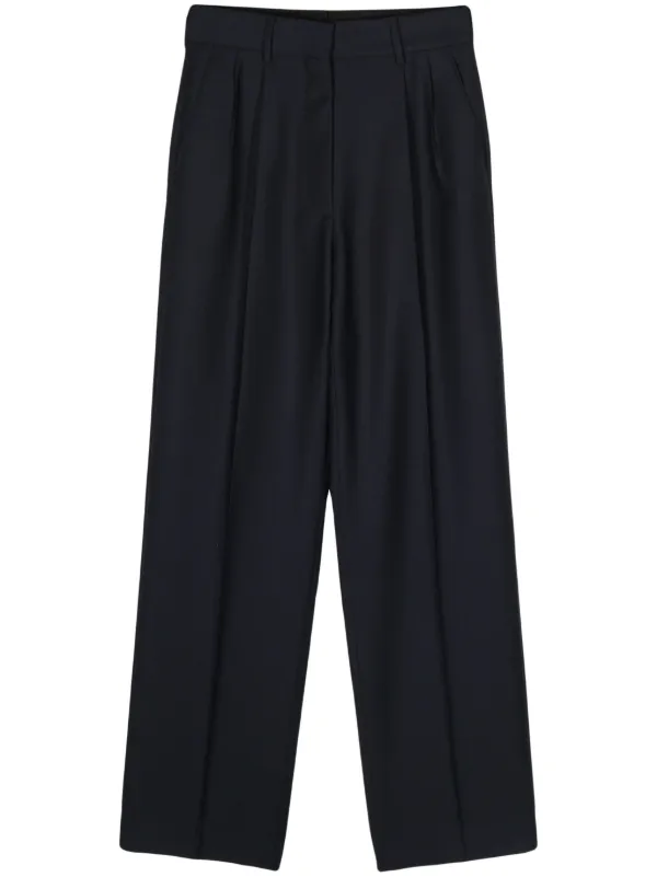 BLAZÉ Milano Pleated Tailored Trousers in Blue
