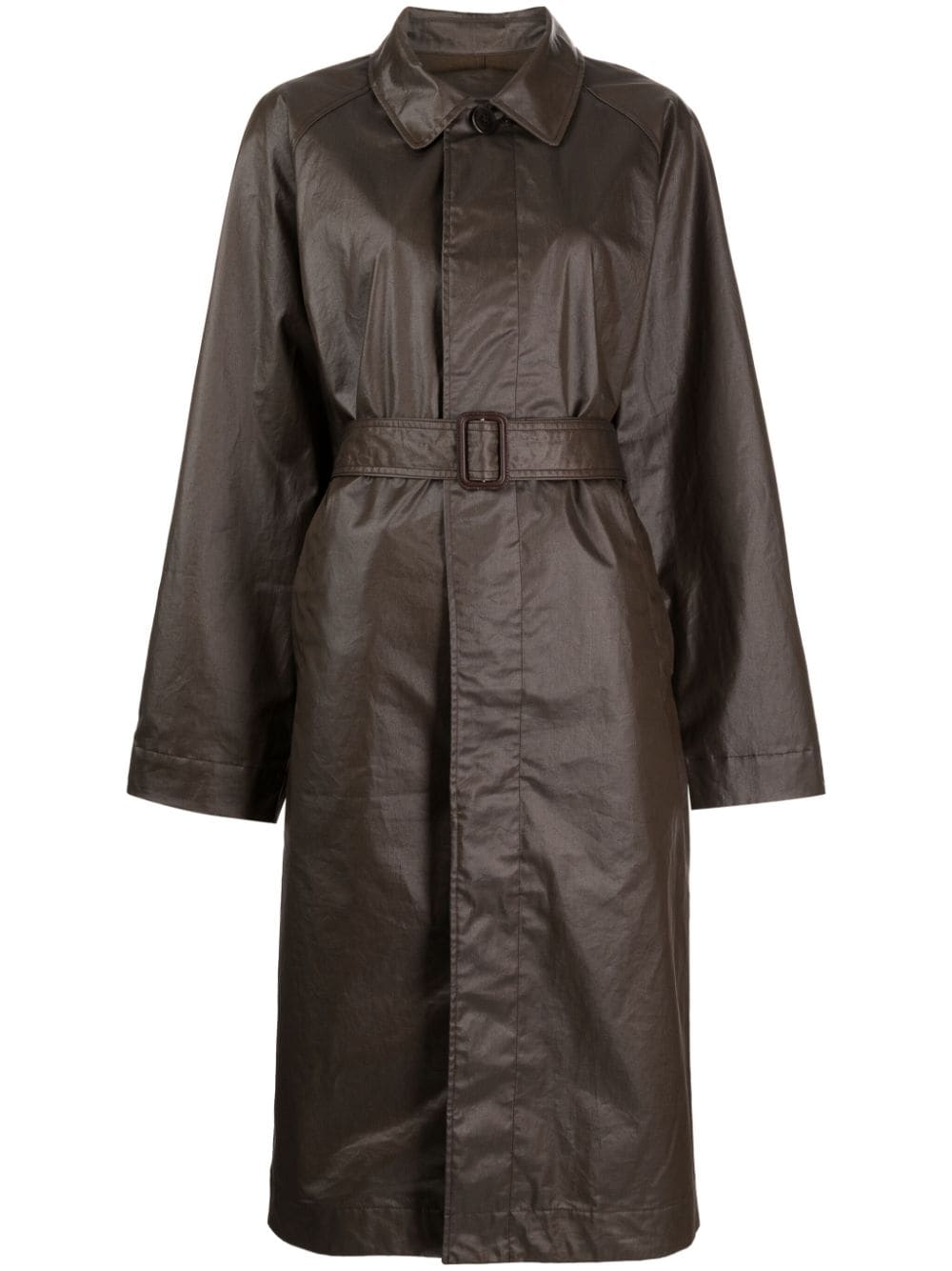 Shop Lemaire Belted Trench Coat In Brown
