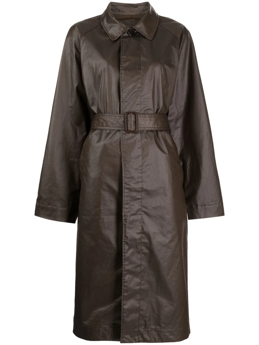 Shop Lemaire Belted Trench Coat In Brown