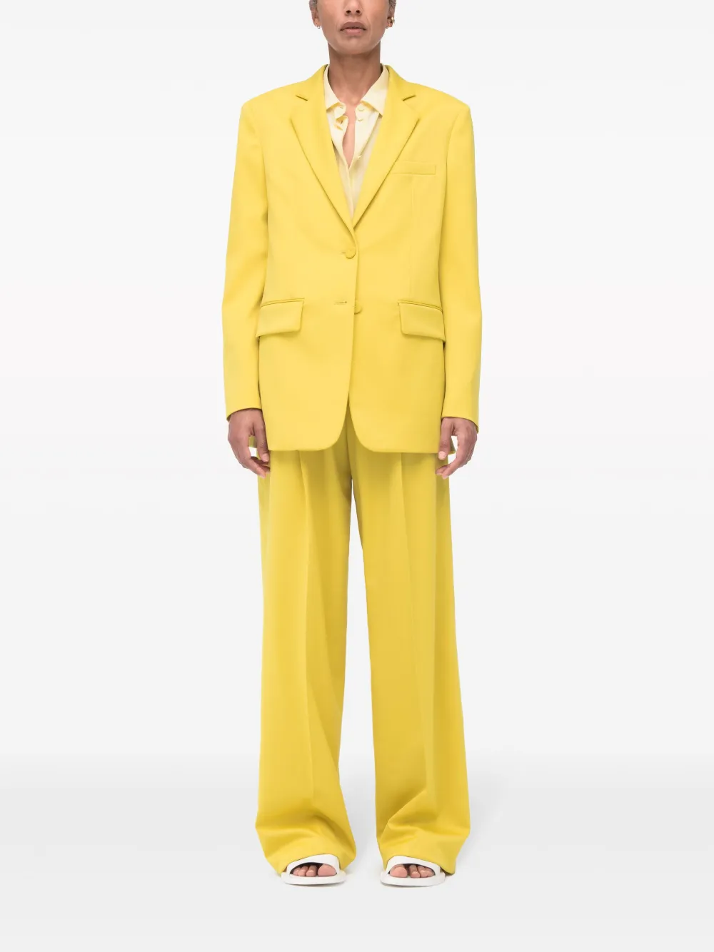 Another Tomorrow Blazer met enkele rij knopen Geel