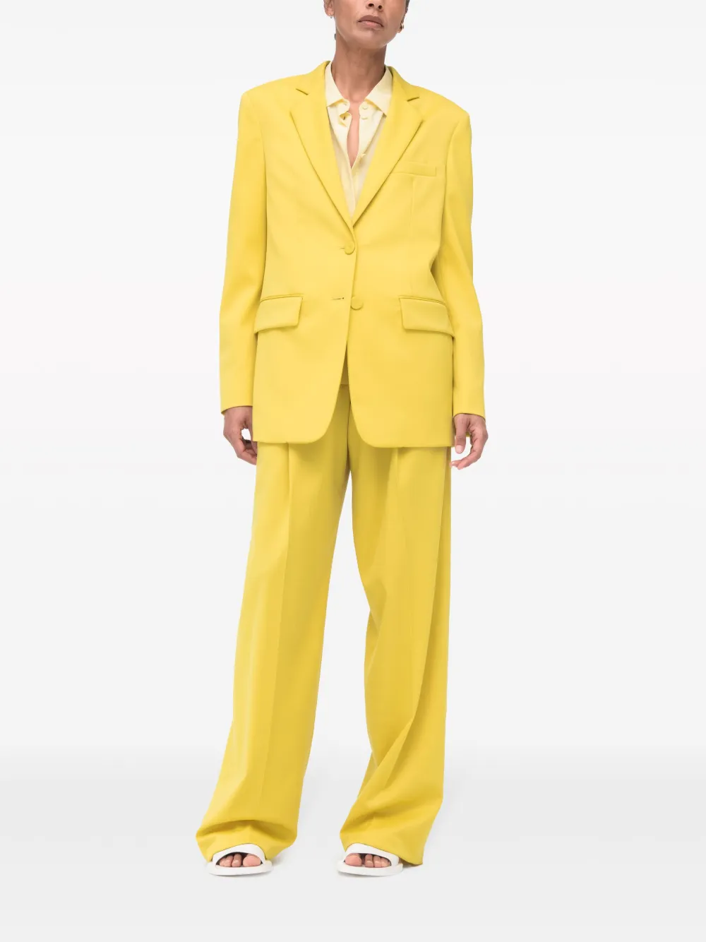 Another Tomorrow Blazer met enkele rij knopen Geel