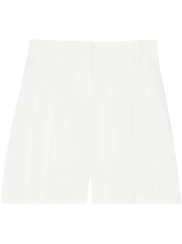 Another Tomorrow Linen Pleated Shorts in White