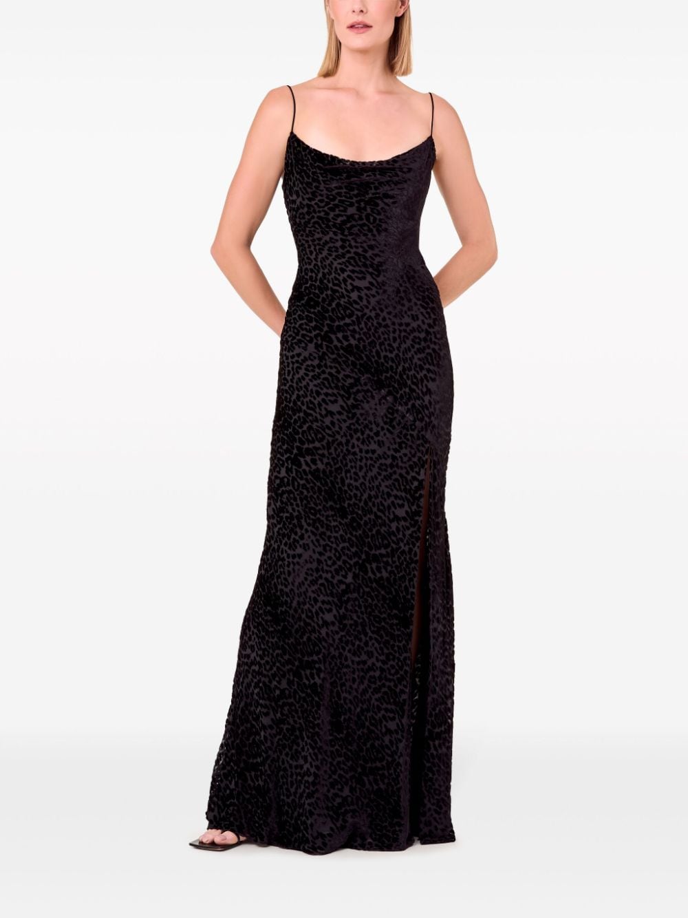 Nicholas Ariel leopard-print gown - Black