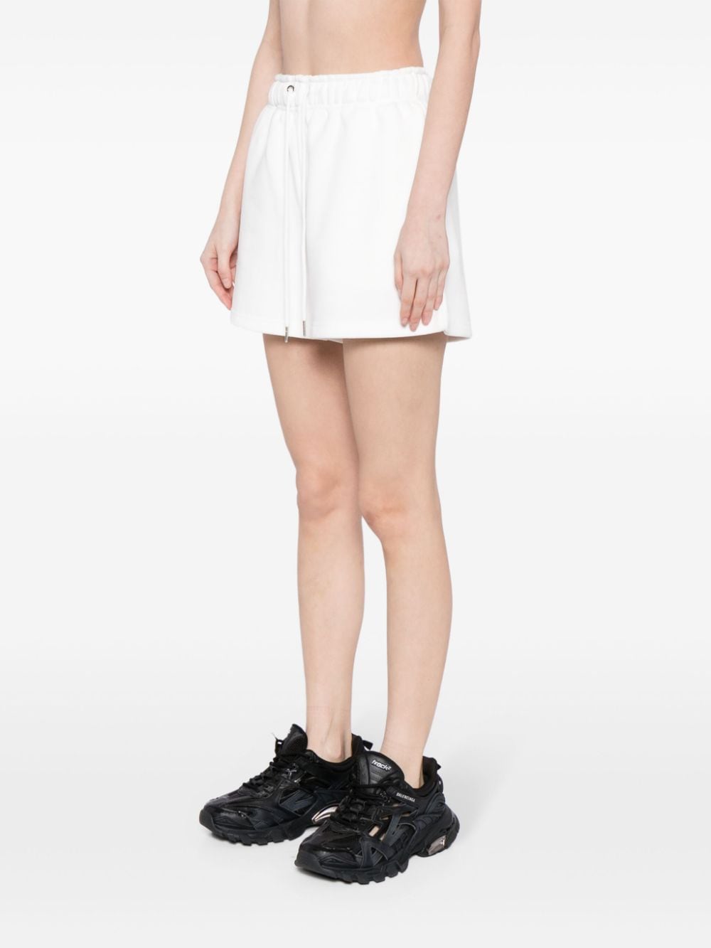 Shop Kimhēkim Drawstring-waist Cotton Shorts In White