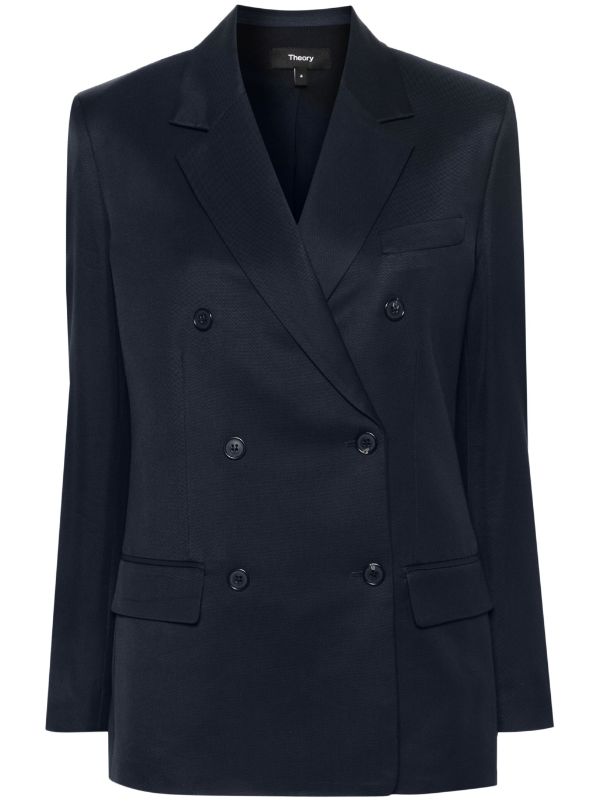 Theory double-breasted Twill Blazer - Farfetch